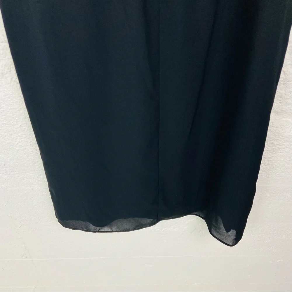 R&K evening Classic Black pleated side maxi Pencil Skirt size large - Picture 9 of 13